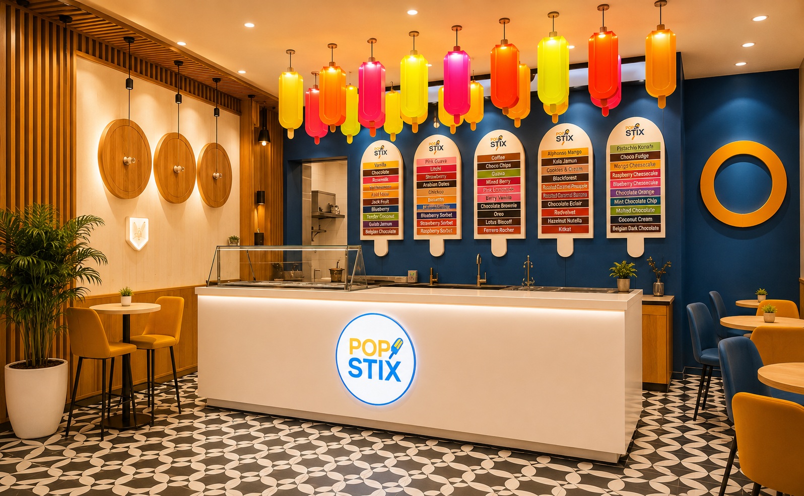 Interior of a PopStix popsicle franchise outlet